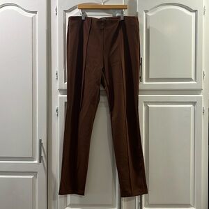 Rachel Zoe stretch brown side zip dress pants, size 10, minor piling